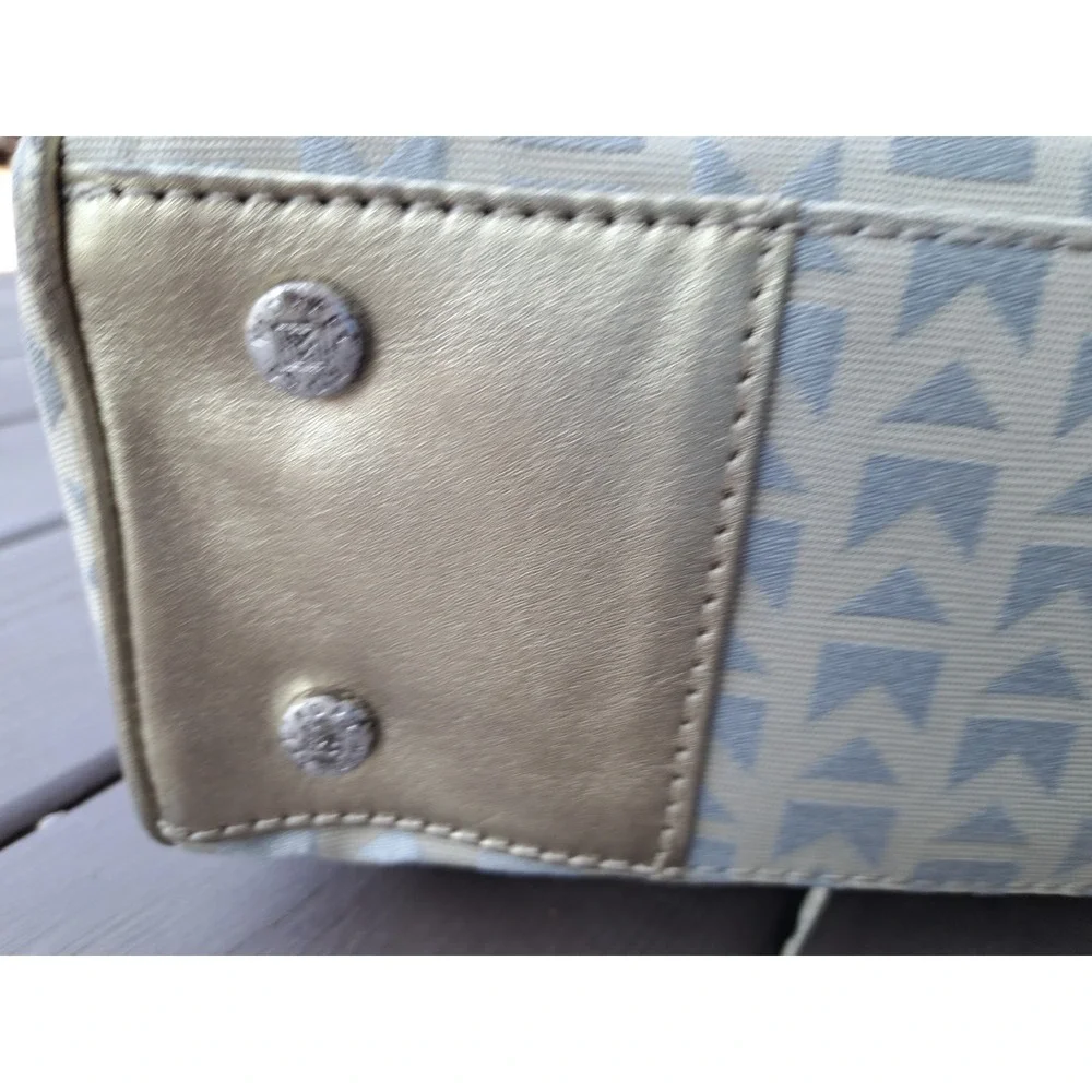 VTG Michael‎ Kors Italian Jacquard Gold Leather Trim Satchel Handbag Wallet NWT
